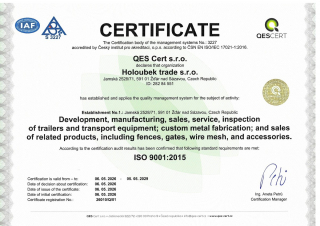 Certifikace ČSN EN ISO 9001:2016